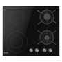 Варильна поверхня Hansa комбінована (2 газ + 2 електро), 59,2см, розширена зона, чавун, чорний