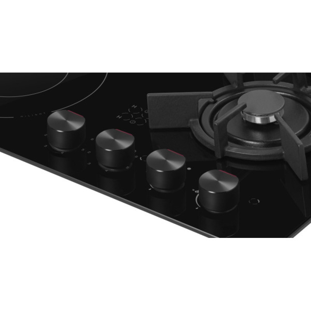 Варильна поверхня Hansa комбінована (2 газ + 2 електро), 59,2см, розширена зона, чавун, чорний