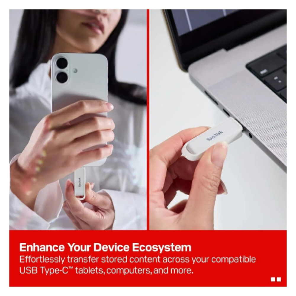 USB флеш накопичувач SanDisk 256GB iXpand Arctic White Type-C (SDIXS0N-256G-GN6NE)