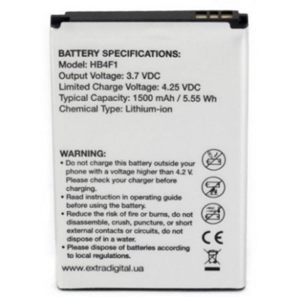 Акумуляторна батарея Extradigital Huawei HB4F1 1500 mAh (BMH6434)