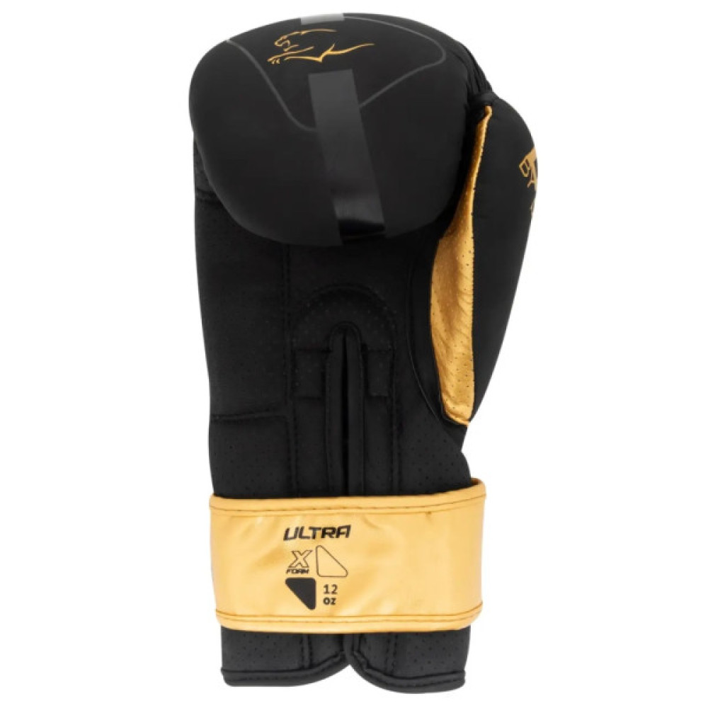 Боксерські рукавички PowerPlay 3024 Ultra Mat Чорно-Золоті 12 унцій (PP_3024_12oz_Bl/Gold)