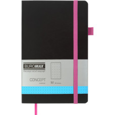Книга записна Buromax Concept 125x195 мм 96 аркушів в точку обкладинка зі штучної шкіри Рожева (BM.291362-10)