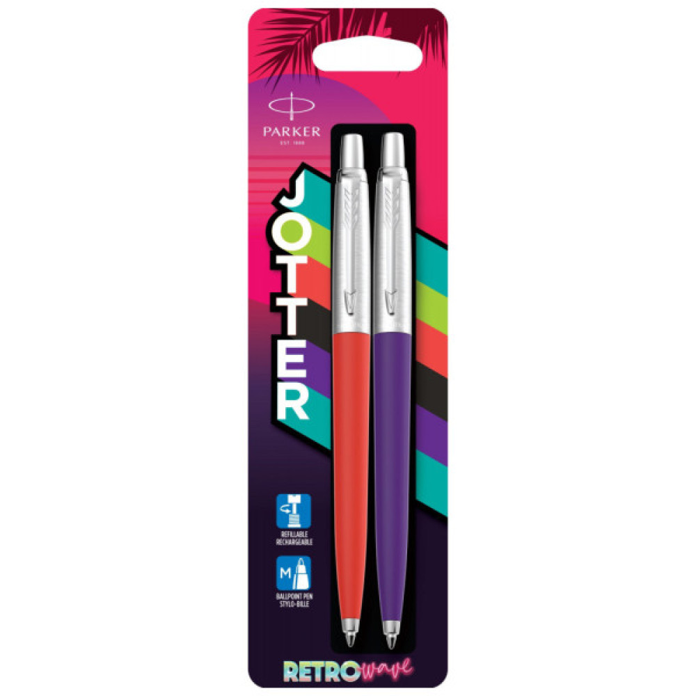 Ручка кулькова Parker JOTTER 17 Originals 80s Vermilon CT BP + Indigo CT BP блістер (15 996_BRED_2597)