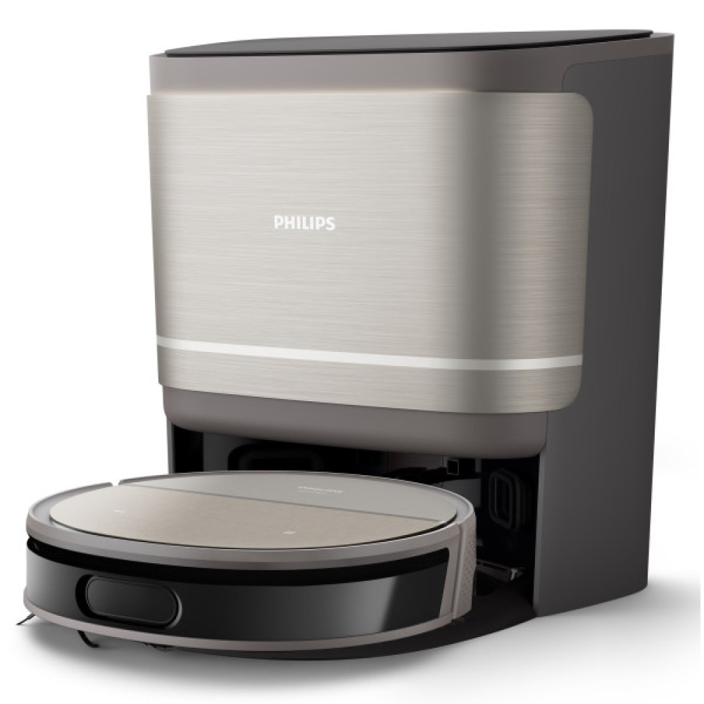 Робот-пилосос Philips Series 9000, h=9.8см, вологе прибирання, конт пил -0.21л, вода -0.22л, автон. робота до 280хв, EPA 11, чорний-металік