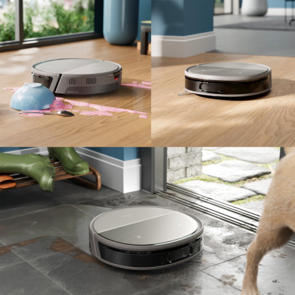 Робот-пилосос Philips Series 9000, h=9.8см, вологе прибирання, конт пил -0.21л, вода -0.22л, автон. робота до 280хв, EPA 11, чорний-металік