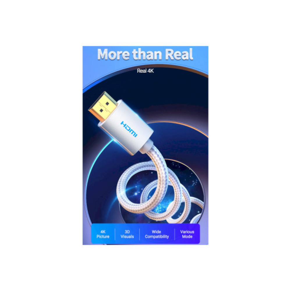 Кабель мультимедійний HDMI M to HDMI M 3.0m V2.0 4K60Hz silver Vention (AABII)