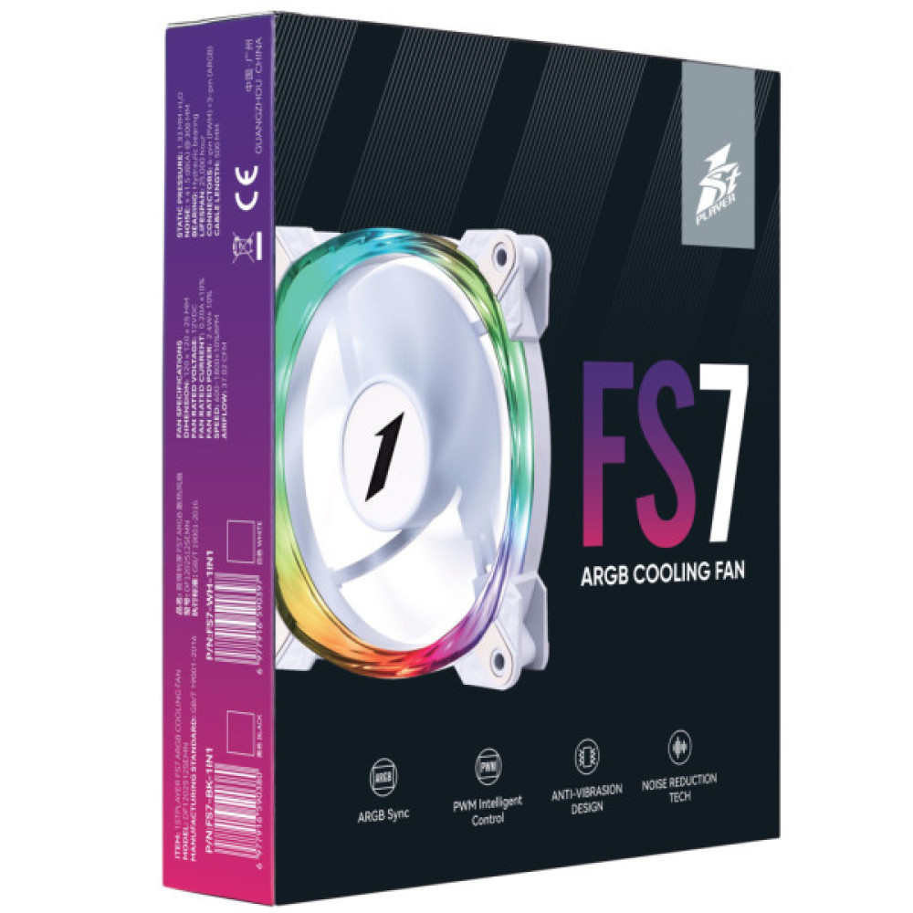 Кулер до корпусу 1stPlayer FS7 White (FS7-WH-1IN1)