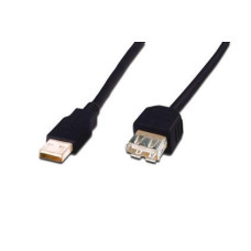 Кабель DIGITUS USB-A (M/F) заряджання/синхронізації, 5м, чорний