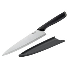 Кухонний ніж Tefal Comfort, 20см, з чохлом, нержавіюча сталь, пластик, чорний (K2213244)