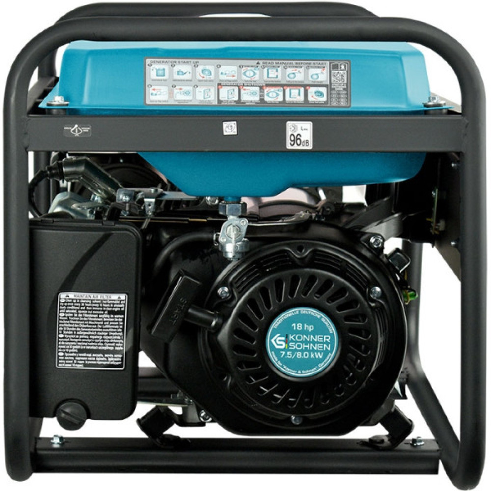 Генератор бензиновий Konner&Sohnen KS 10000E-3, 400В, 7.5кВт, 3 фази, АВР (ATS), електростартер, 89.2кг