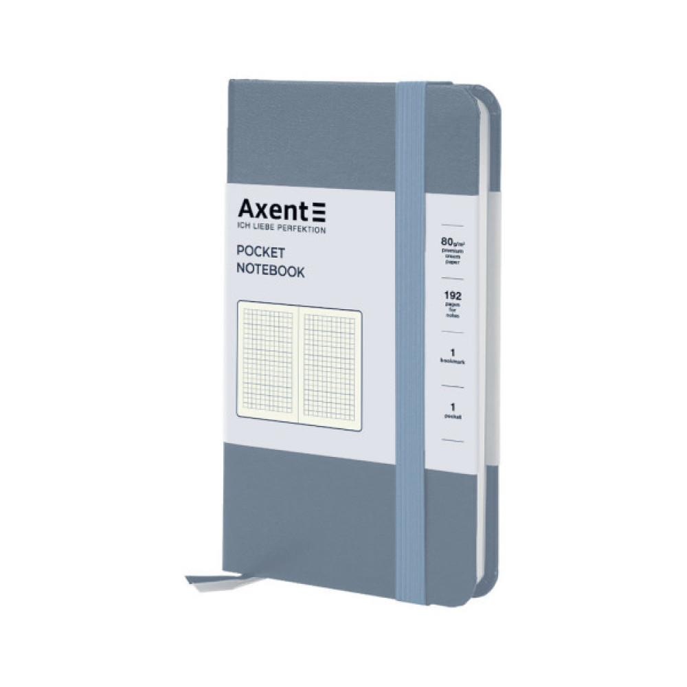Книга записна Axent Partner 95x140 мм, 96 аркушів, клітинка, сіра (8301-62-A)