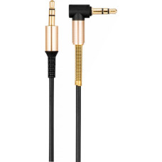 Кабель мультимедійний 3.5mm M to 3.5mm M 1.0m 90° corner Black HOCO (6957531025665)