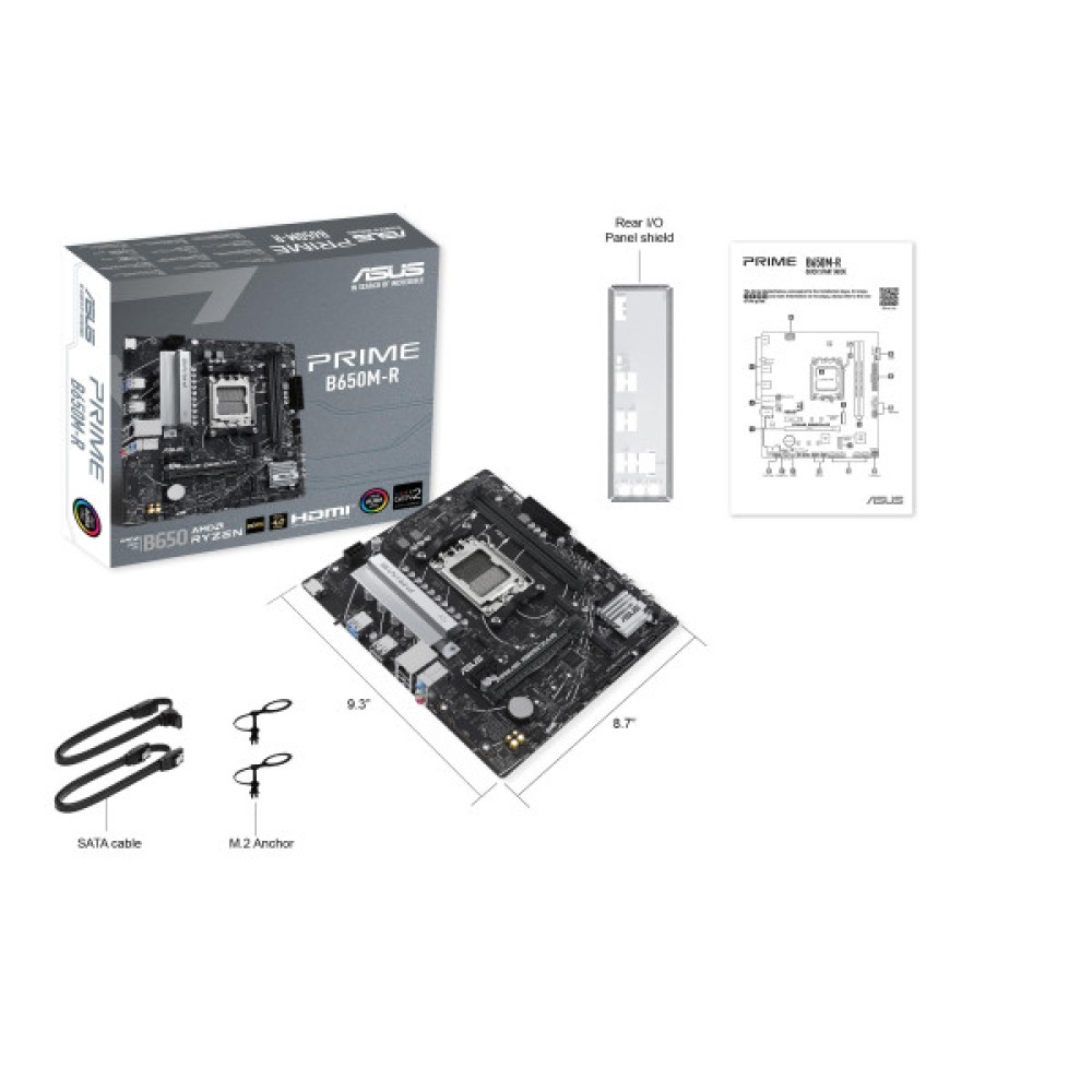 Материнcька плата ASUS PRIME B650M-R sAM5 B650 2xDDR5 M.2 HDMI mATX