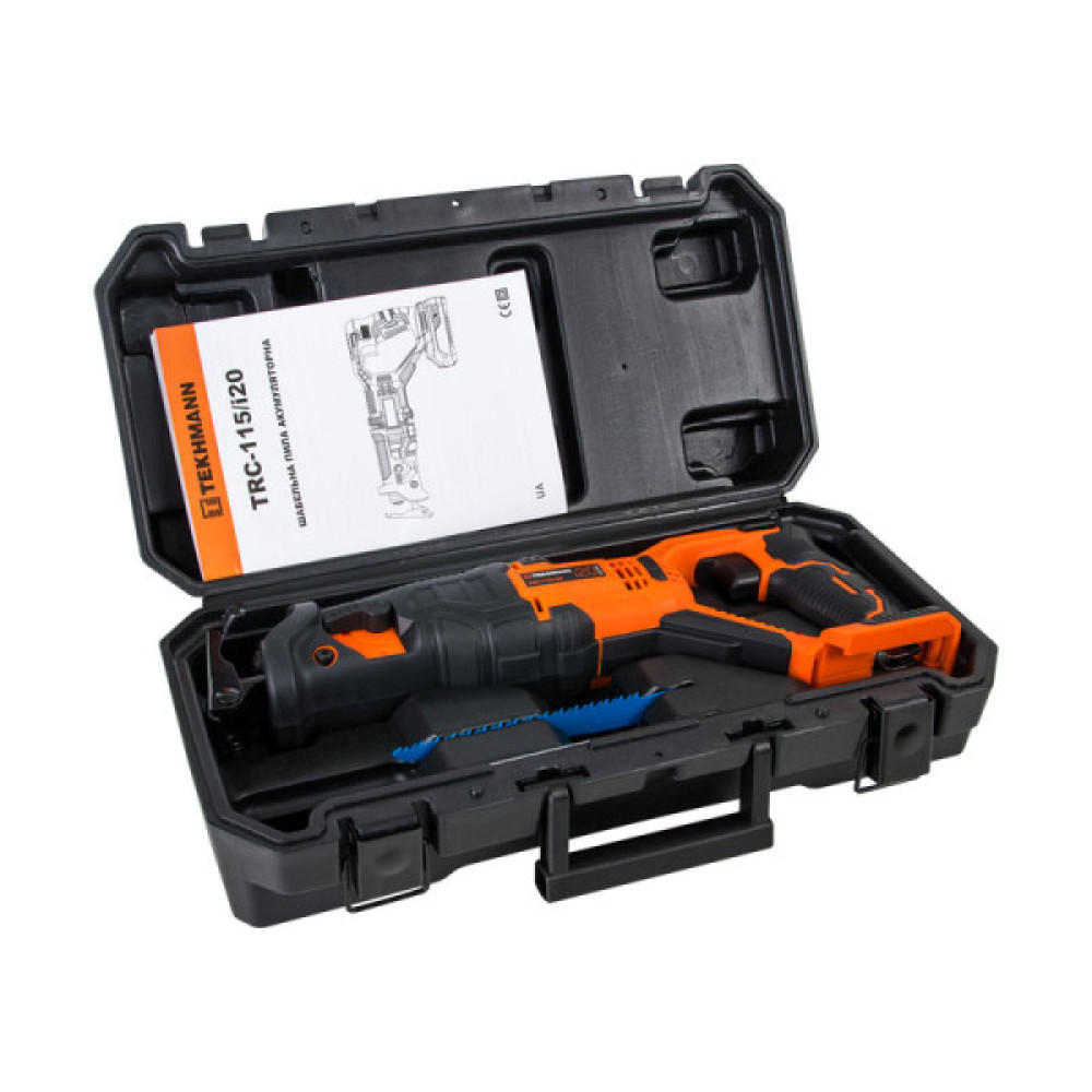 Пила шабельна акумуляторна Tekhmann TRC-115/i20 20В пропил 115мм хід 22мм 1.7кг без АКБ та ЗП