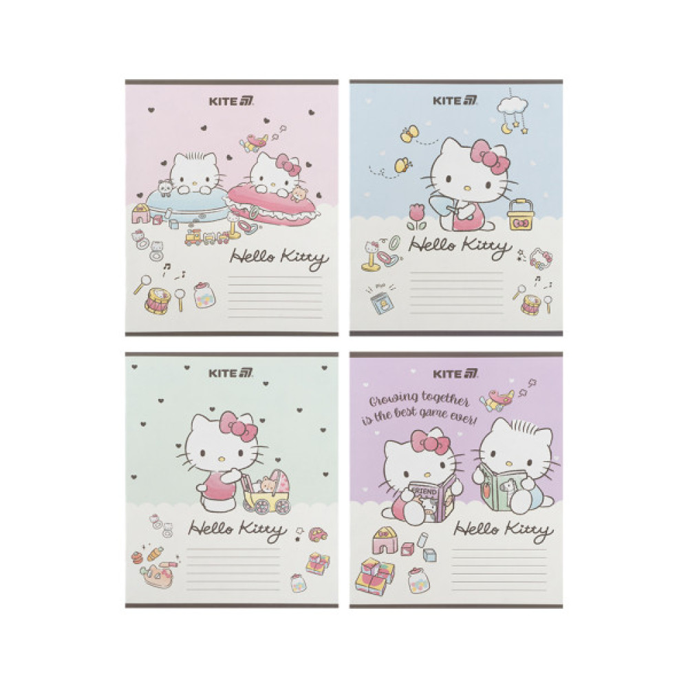 Зошит Kite Hello Kitty, 12 аркушів, коса лінія (HK25-235-1)