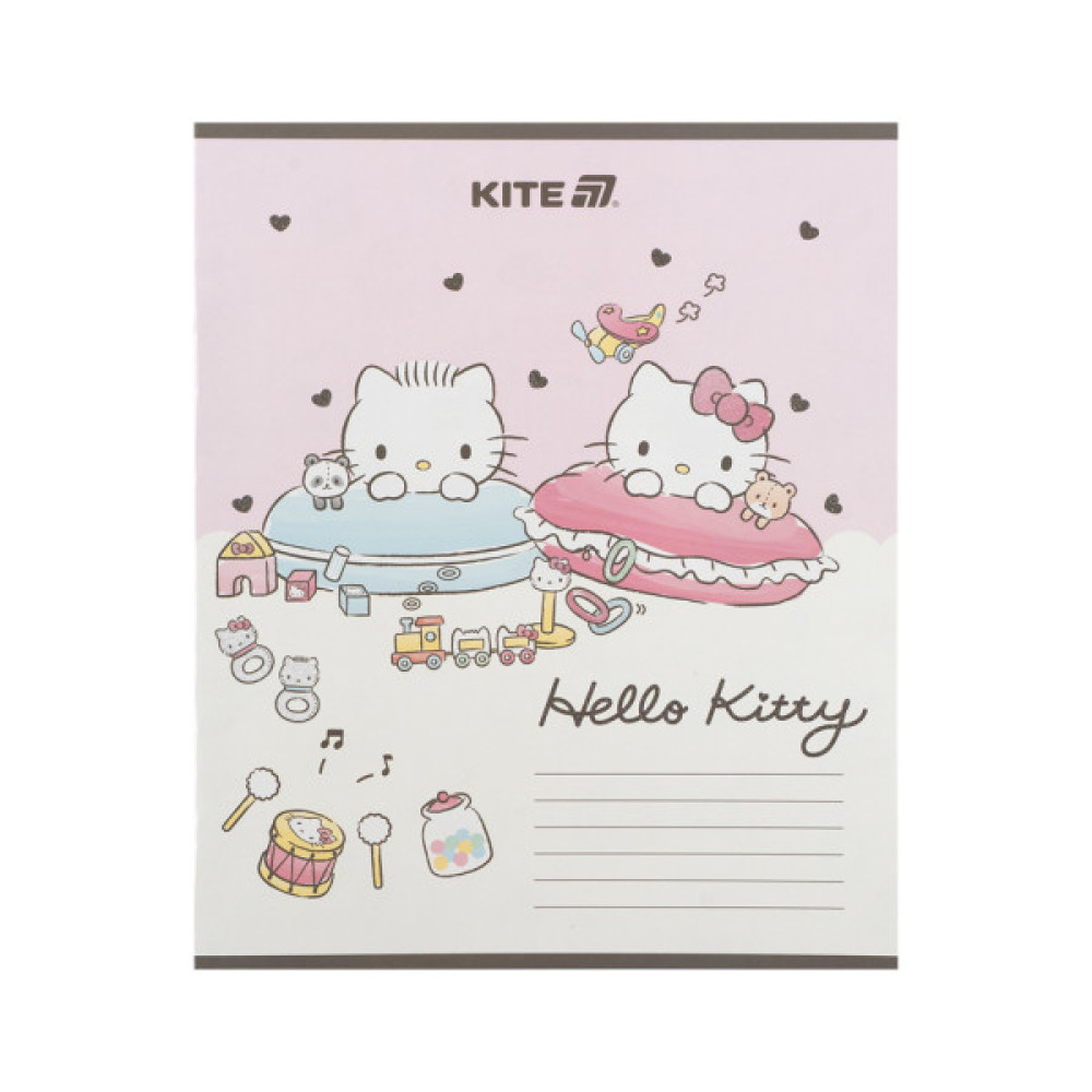 Зошит Kite Hello Kitty, 12 аркушів, коса лінія (HK25-235-1)