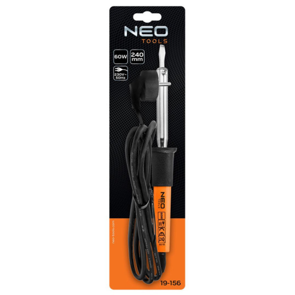 Паяльник електричний Neo Tools  60Вт 450°C нікельована мідь