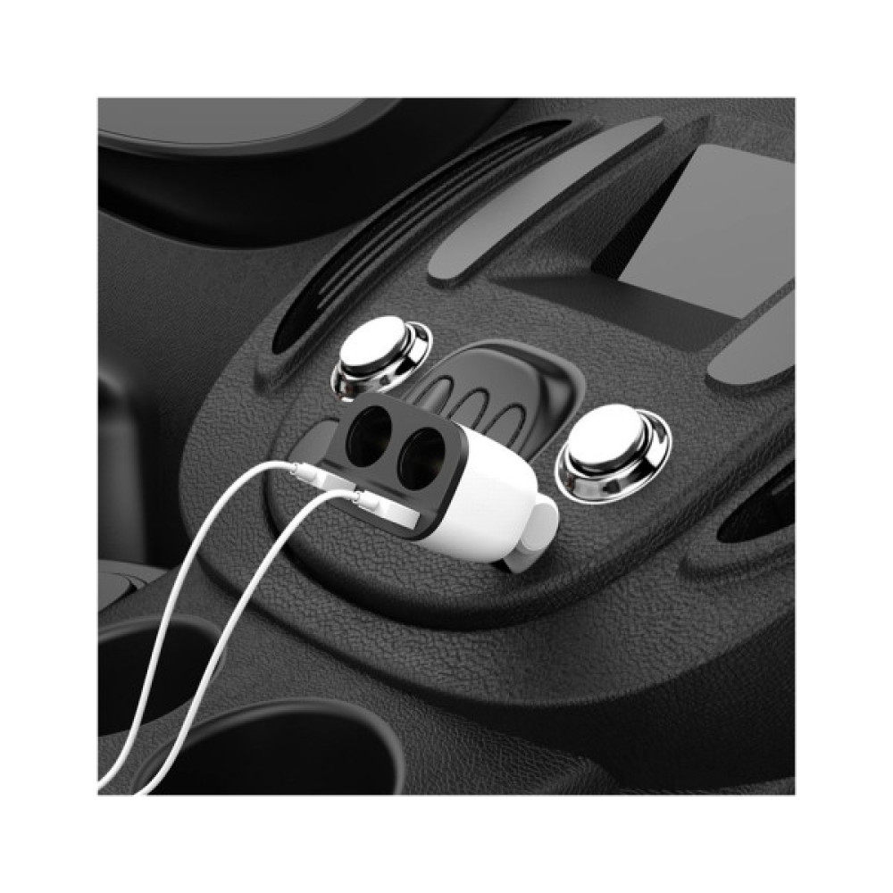 Зарядний пристрій HOCO HOCO Z28 Power ocean 2xUSB + display White (6957531091967)