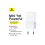 Зарядний пристрій Baseus Palm Fast Charger 1C 20W + Cable 1.0m Type-C 60W white (P10111602213-01) Зарядний пристрій Baseus Palm Fast Charger 1C 20W + Cable 1.0m Type-C 60W white (P10111602213-01)