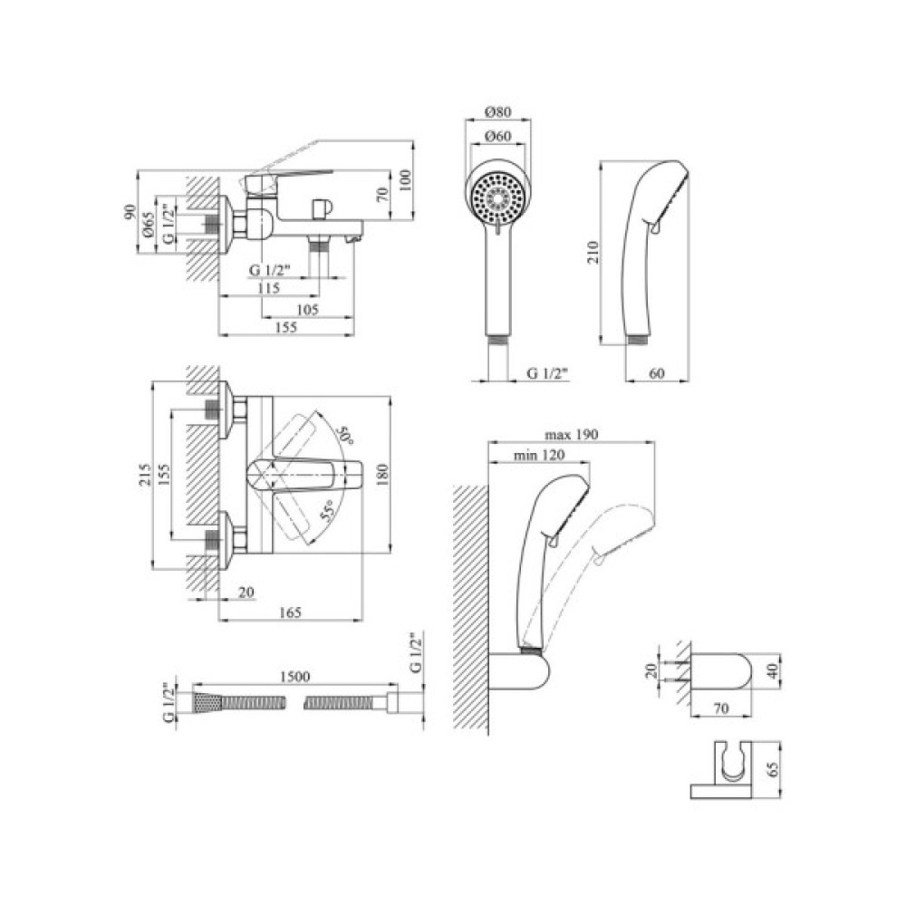 Змішувач Kroner Brocken-C060 (CV023595)