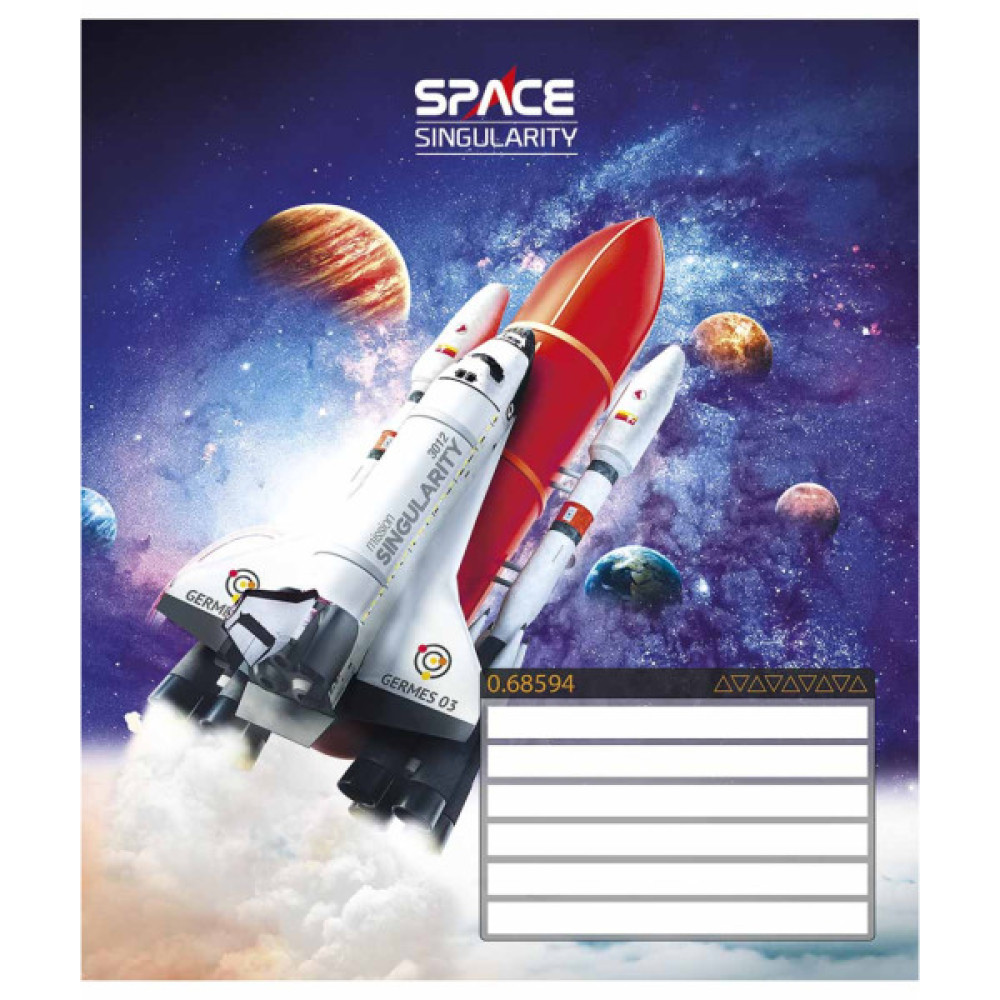 Зошит Школярик Space singularity 12 аркушів лінія (012-3384L)