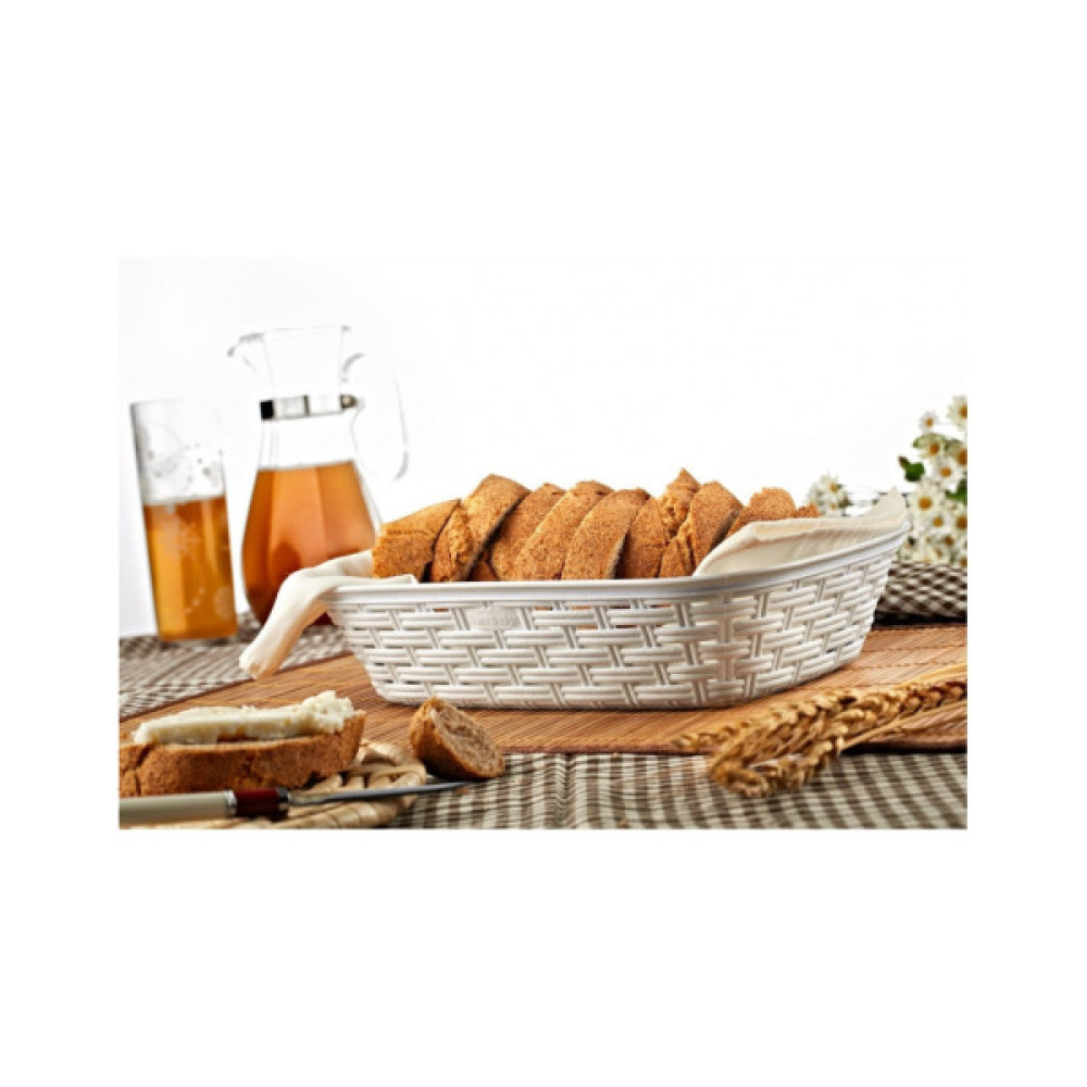 Хлібниця Irak Plastik 2,5 л під ротанг пудрова (6663)