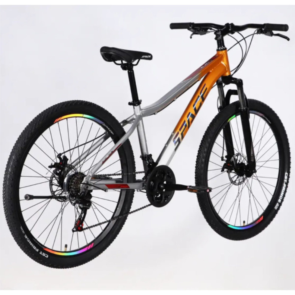 Велосипед Space 27.5" LYRA DD FR рама-15" AL 2026 помаранчево-сріблястий (OPS-SP-27.5-095)