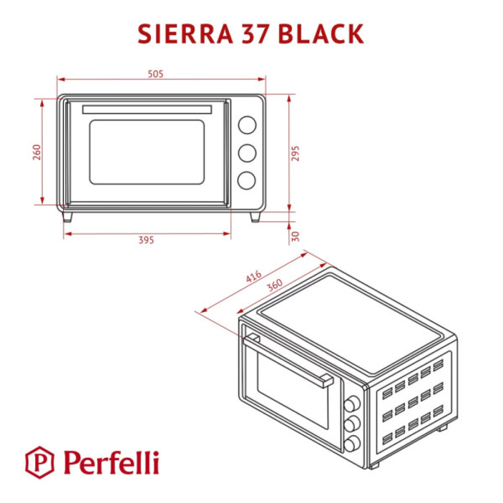 Електропіч Perfelli SIERRA 37 BLACK