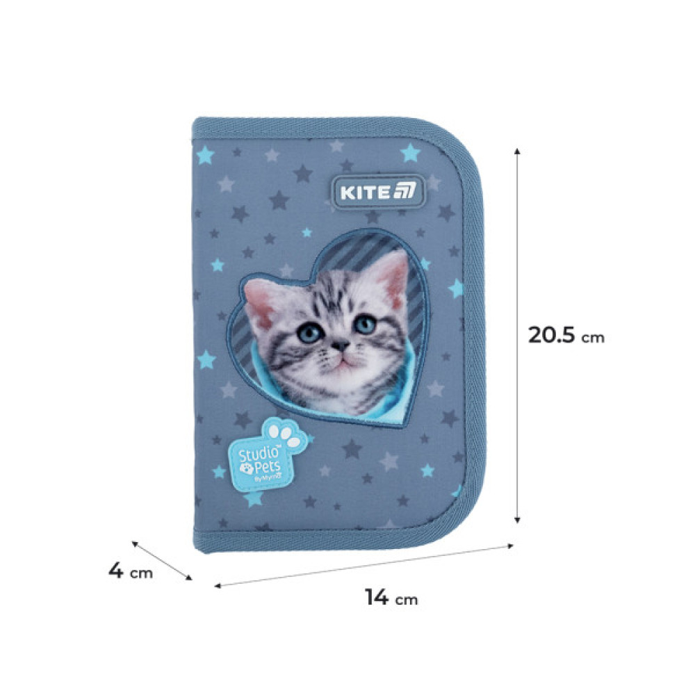 Пенал Kite 622-3 Studio Pets, 1 відділення, 2 відвороти (SP25-622-3)
