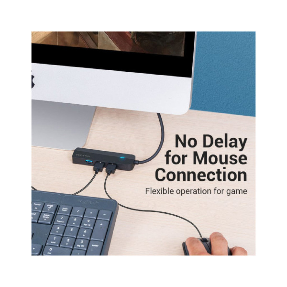 Концентратор VENTION USB 3.1 Type-C to 3xUSB 3.0+MicroUSB+RJ45 100M Ethernet black (TGPBB)