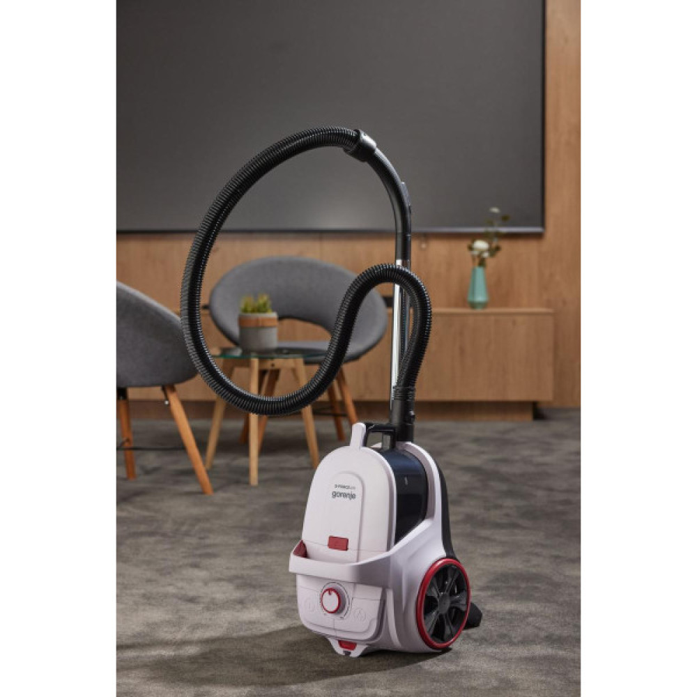 Пилосос Gorenje контейнерний, 850Вт, конт пил -3л, HEPA, телескоп трубка, білий