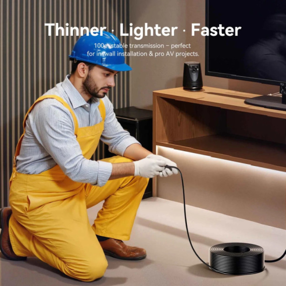 Кабель мультимедійний HDMI M to HDMI M 50.0m 4K60Hz fiber optic black Vention (ALSBX)