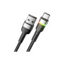 Дата кабель USB 2.0 AM to USB-C 0.5m 3A LED black Essager (EXCT-XCDB01)