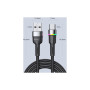 Дата кабель USB 2.0 AM to USB-C 0.5m 3A LED black Essager (EXCT-XCDB01)