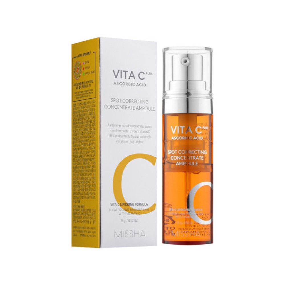 Сироватка для обличчя Missha Vita C Plus Spot Correcting Concentrate Ampoule З вітамином С 15 г (8809643523455)
