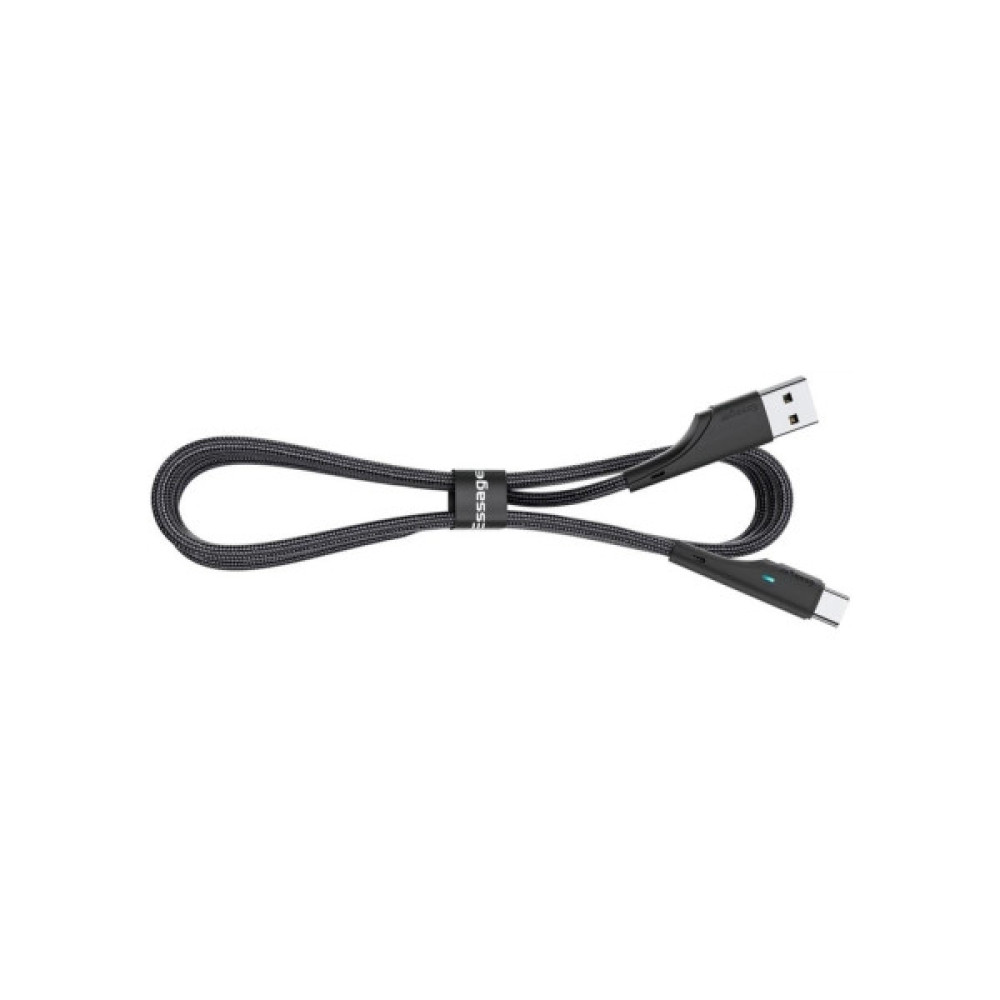 Дата кабель USB 2.0 AM to USB-C 1.0m 3A black Essager (EXCT-LS01)