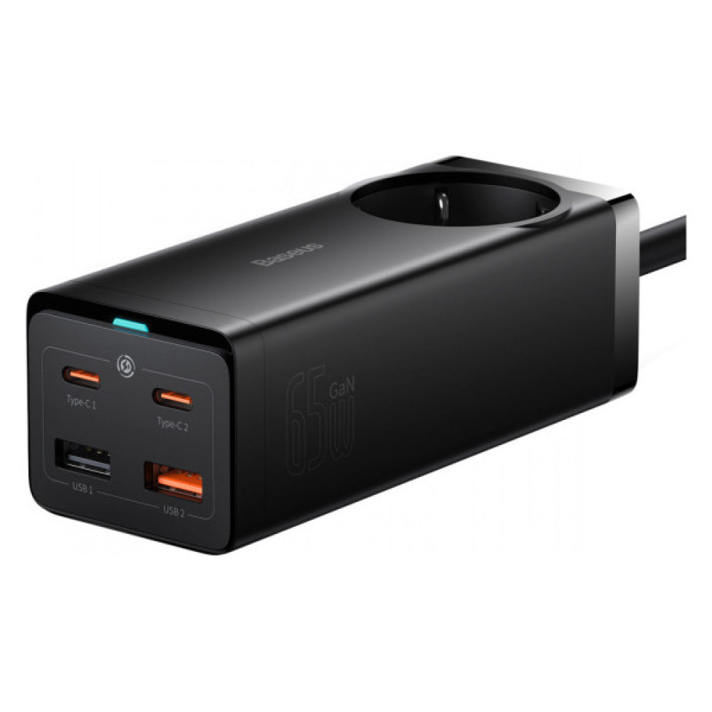 Зарядний пристрій Baseus AC + 2xUSB-C 65W + 2xUSB black (PSZM000901)