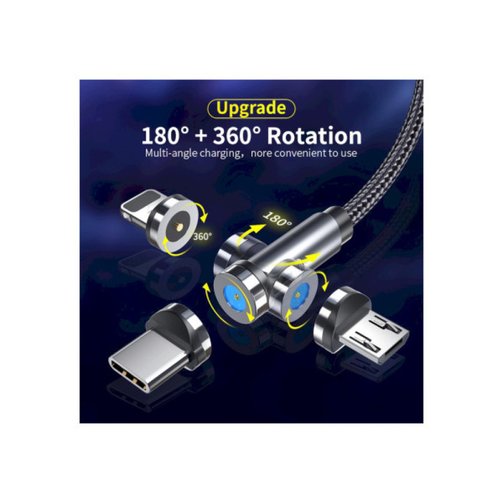 Дата кабель USB 2.0 AM to USB-C 1.0m magnetic black Essager (EXCCXT-WC0G)