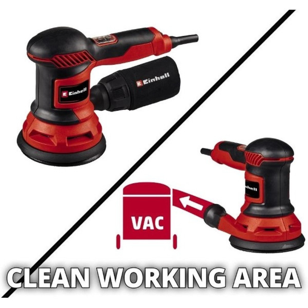 Шліфмашина ексцентрикова Einhell TC-RS 425 E 425Вт 125мм 12000-26000кол/хв 1.7кг