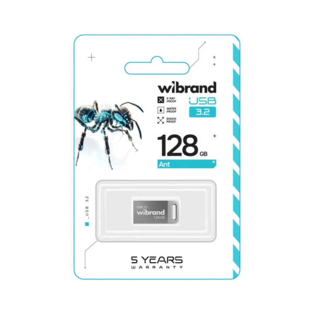 USB флеш накопичувач Wibrand 128GB Ant Silver USB 3.2 Gen 1 (USB 3.0) (WI3.2/AN128M4S)