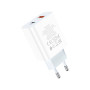 Зарядний пристрій HOCO C97A 1xUSB-C PD20W + 1xUSB QC3.0 White (6931474766076)