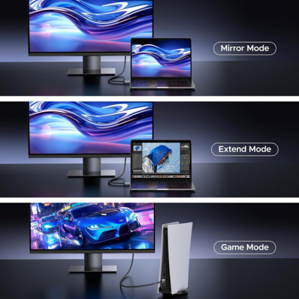 Кабель мультимедійний HDMI M to HDMI M 2.0m V2.2 16K60Hz 96Gbps braided black Ugreen (65900)