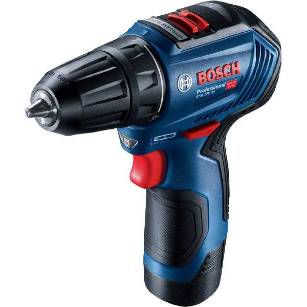 Шурупокрут-дриль акумуляторний Bosch Professional GSR 12V-30 безщітковий 12В 2x2.0А·год 30Нм 420·1600об·хв 0.78кг кейс