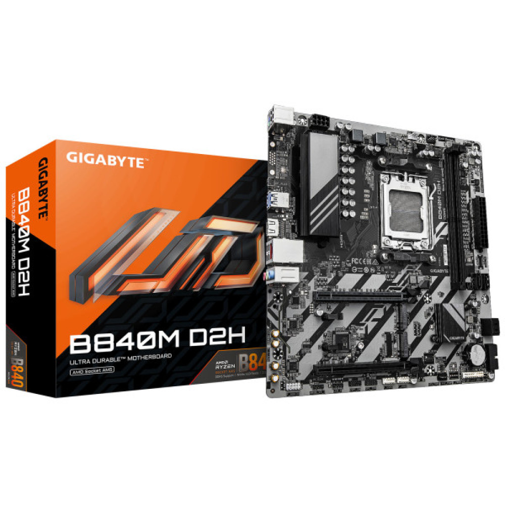 Материнська плата GIGABYTE B840M D2H sAM5 B840 2xDDR5 M.2 HDMI mATX