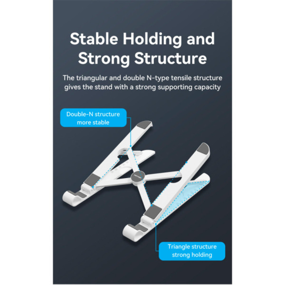 Підставка до ноутбука VENTION Laptop X-type Stand White ABS 83-170мм (KDNW0)