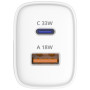 Зарядний пристрій Sigma 1xUSB-C PD33W + 1xUSB QC3.0 GaN X-power PS33-01 white (4827798527719)