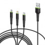 Дата кабель USB 2.0 AM to Lightning + Micro 5P + USB-C 1.4m CBFLEXU1 bl Intaleo (1283126487521)