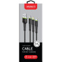 Дата кабель USB 2.0 AM to Lightning + Micro 5P + USB-C 1.4m CBFLEXU1 bl Intaleo (1283126487521)