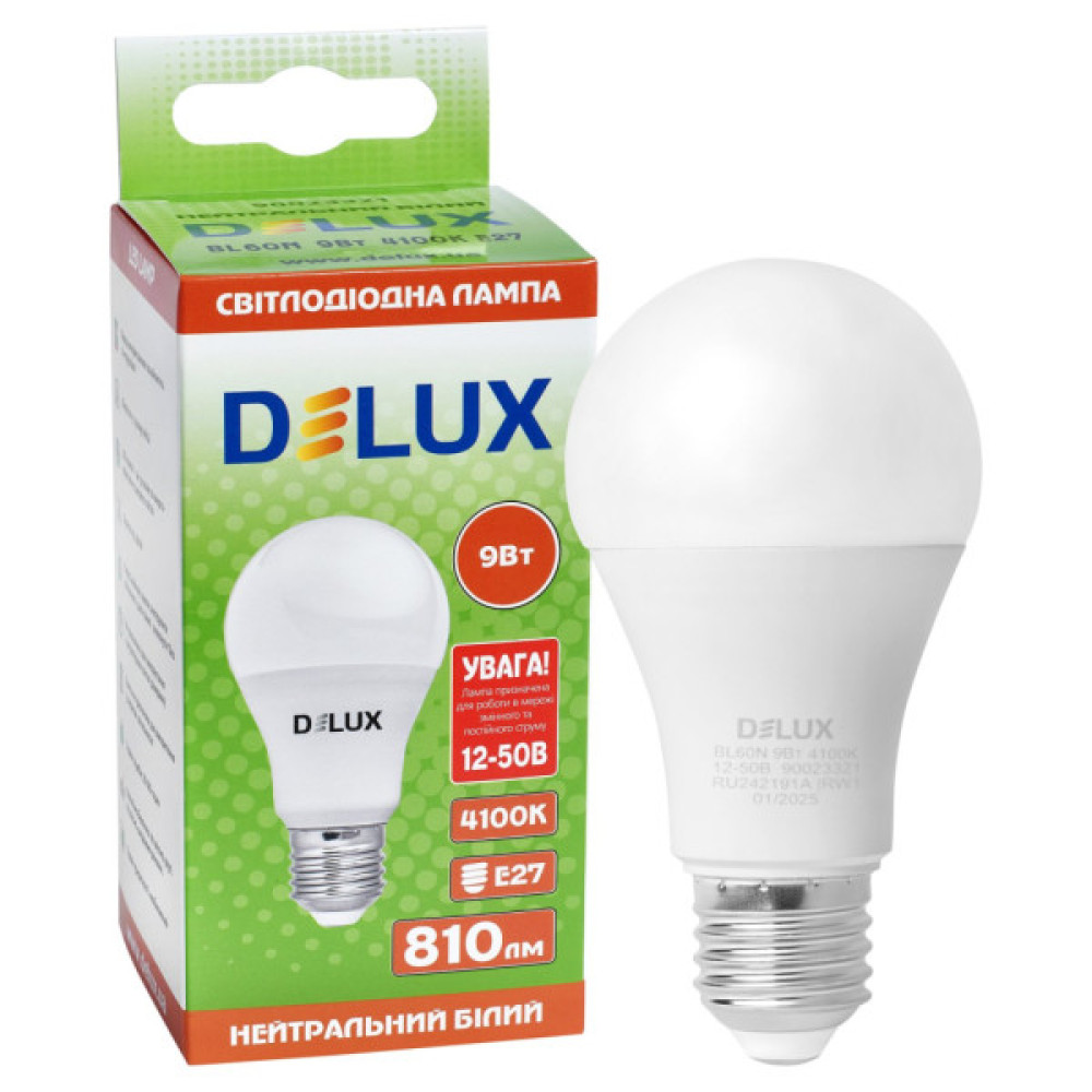 Лампочка Delux BL 60N 9 Вт 4100K AC/DC12-50В E27 (90023321)