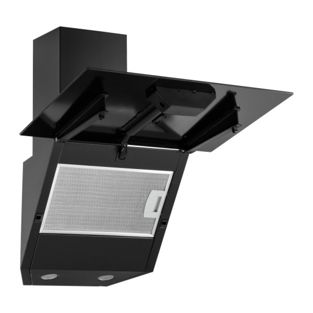 Витяжка Ardesto похила, 50см, 450м3ч, скло, 2х1Вт LED, кнопкове, чорний